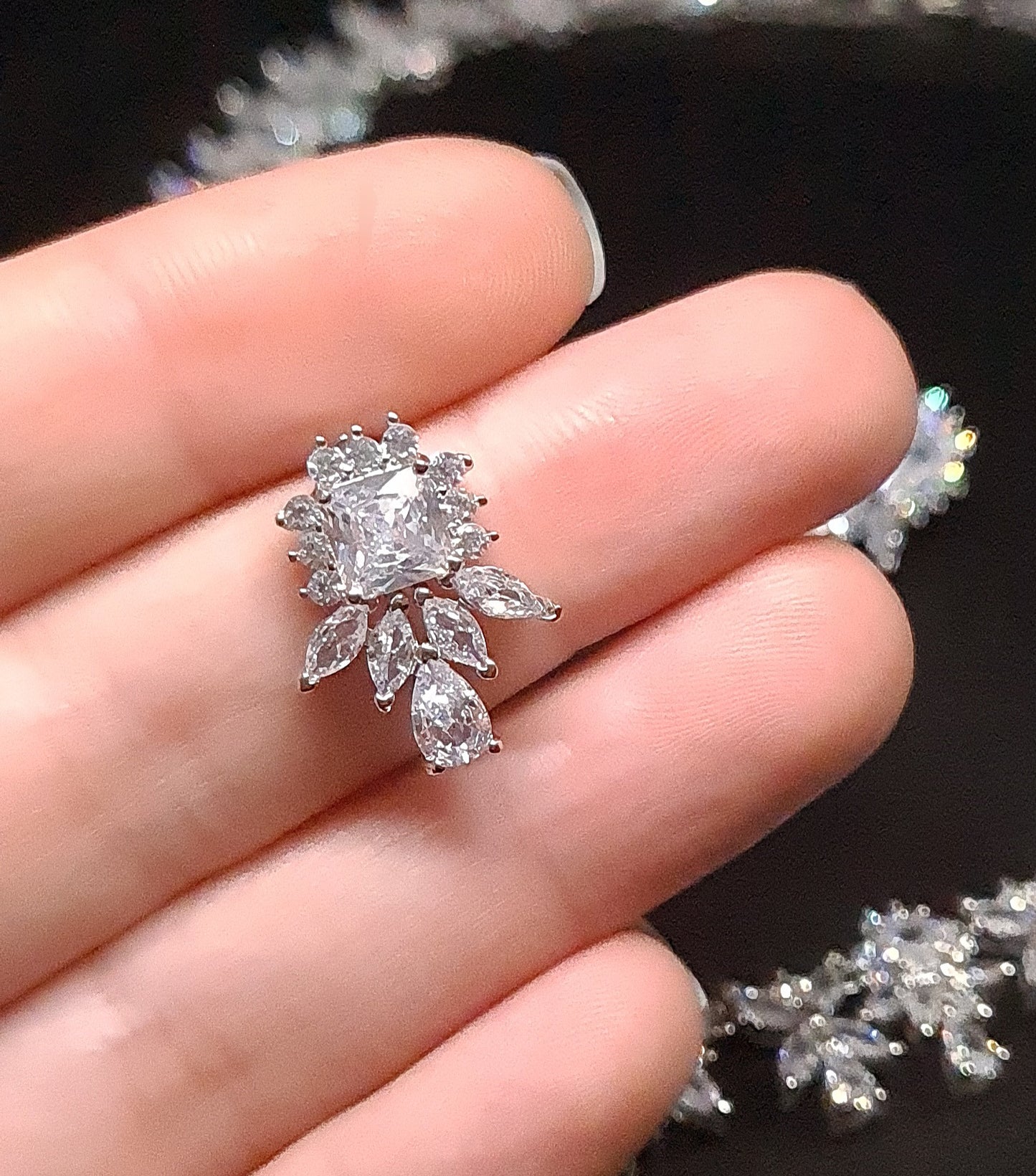 the Evelyn Earrings a dazzling cubic zirconia earrings