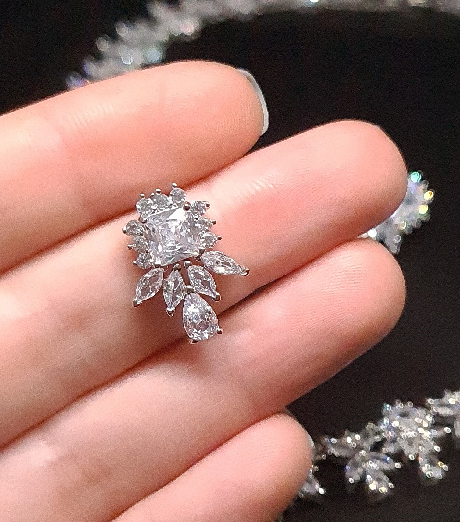 the Evelyn Earrings a dazzling cubic zirconia earrings