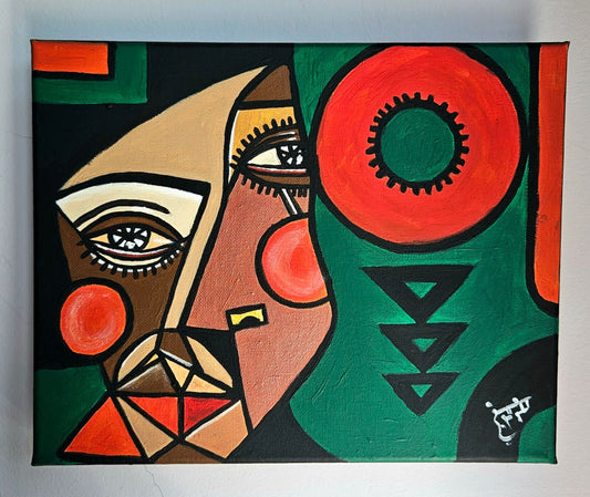 Sands of Time" Painting - A vibrant abstract acrylic artwork in warm tones, evoking feelings of love and connection