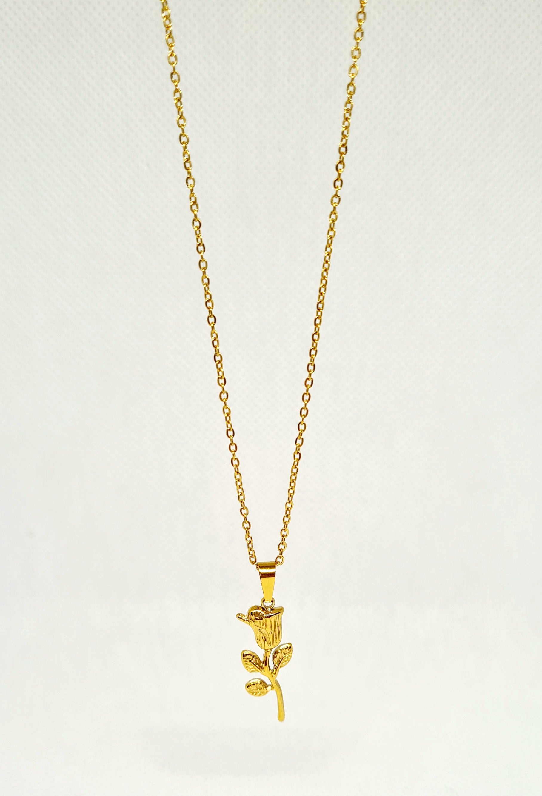 Elegant gold chain Aster necklace featuring a delicate flower pendant