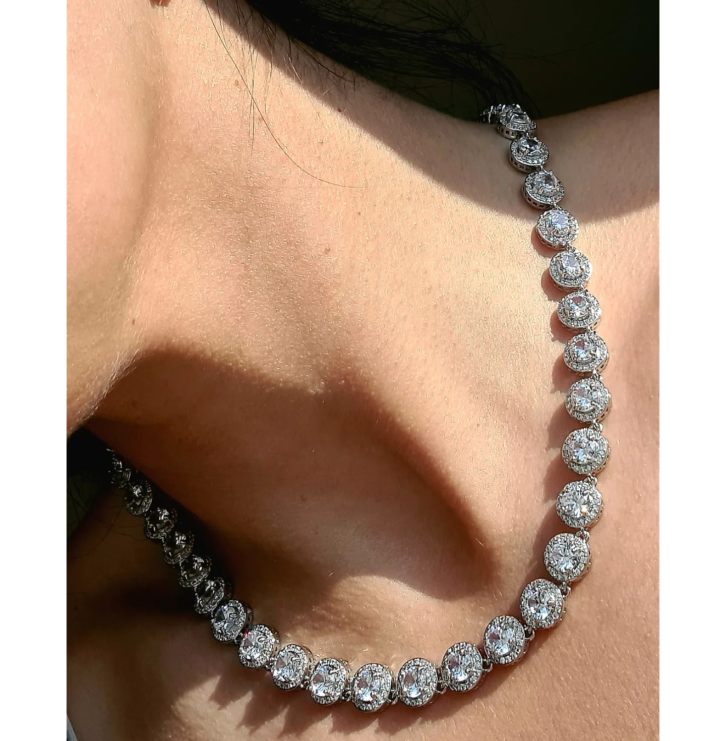 Florence Necklace a Classic silver-tone necklace with sparkling cubic zirconia