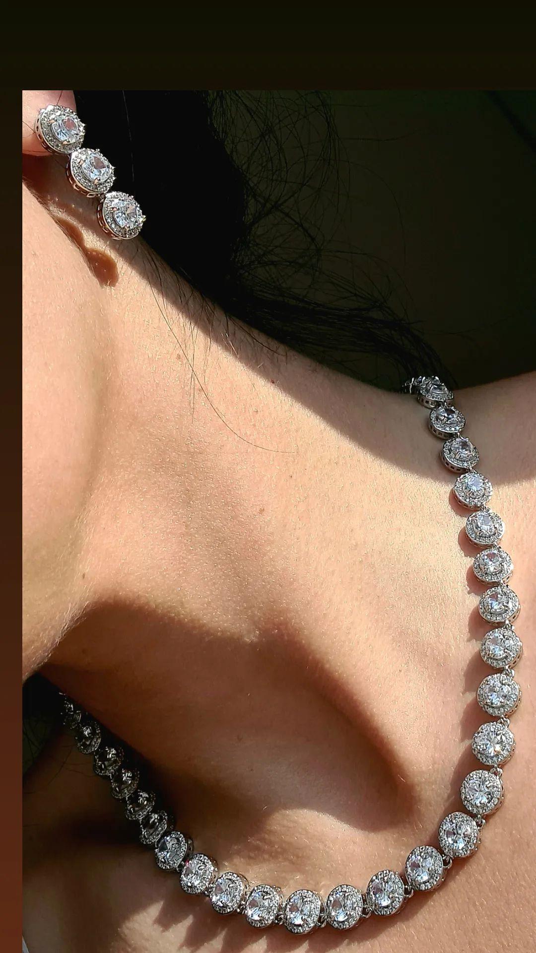 Florence Necklace a Classic silver-tone necklace with sparkling cubic zirconia