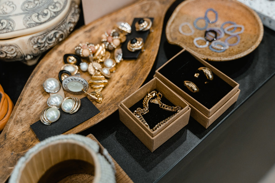 accessories inside jewelry boxes