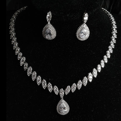 Sparkling cubic zirconia Allure set, necklace and earrings, perfect for any occasion