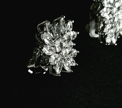 Cathy Earrings featuring exquisite cubic zirconia stones set in gleaming silver.